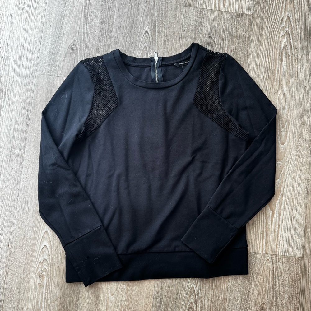 Banana Republic Black Mesh Accent Sweatshirt